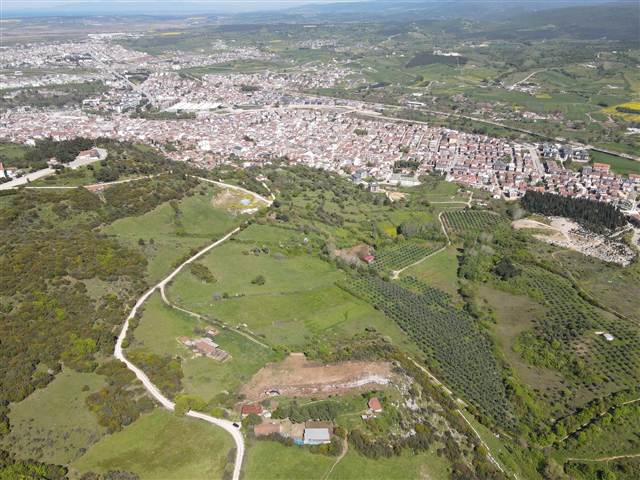 Olive Park Premium — proje alanı ve Biga, havadan (2), Nisan 2026 drone çekimi